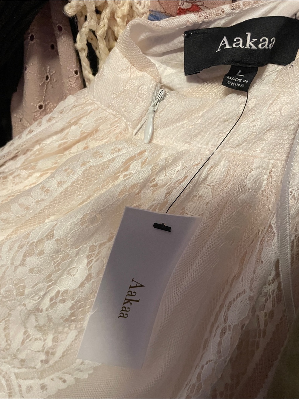 Aakaa Strapless Lace Maxi Dress in Cream - Picture 7 of 7